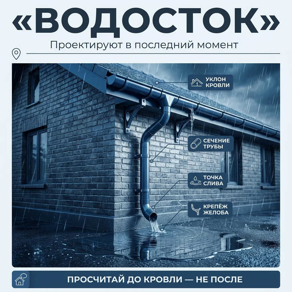 🌧️ Водосточка по остаточному принципу: как дом превращают в гнилушку из-за «доделаем потом»