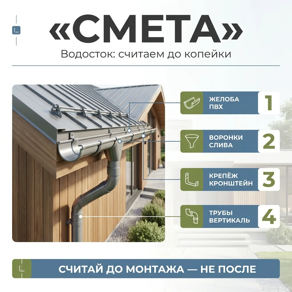 📊 Смета на водосточку для дома 100 м²: почему вместо 40 тысяч люди платят 110