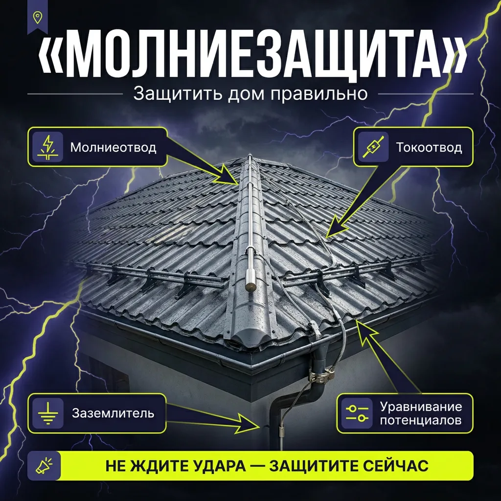 📐 Молниезащита: нужна ли она вашему дому, и где про неё забывают