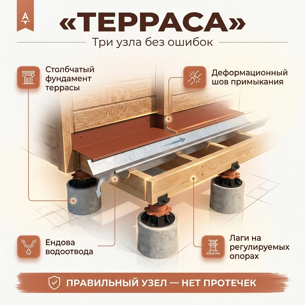 🧱 Терраса у дома: почему через два года она отходит от стены и собирает лужи