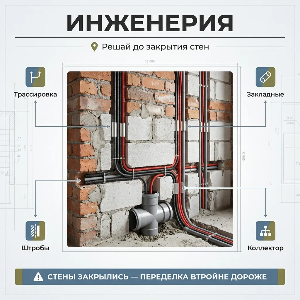 📐 Подготовка к инженерным системам: что решить, пока стены ещё открыты