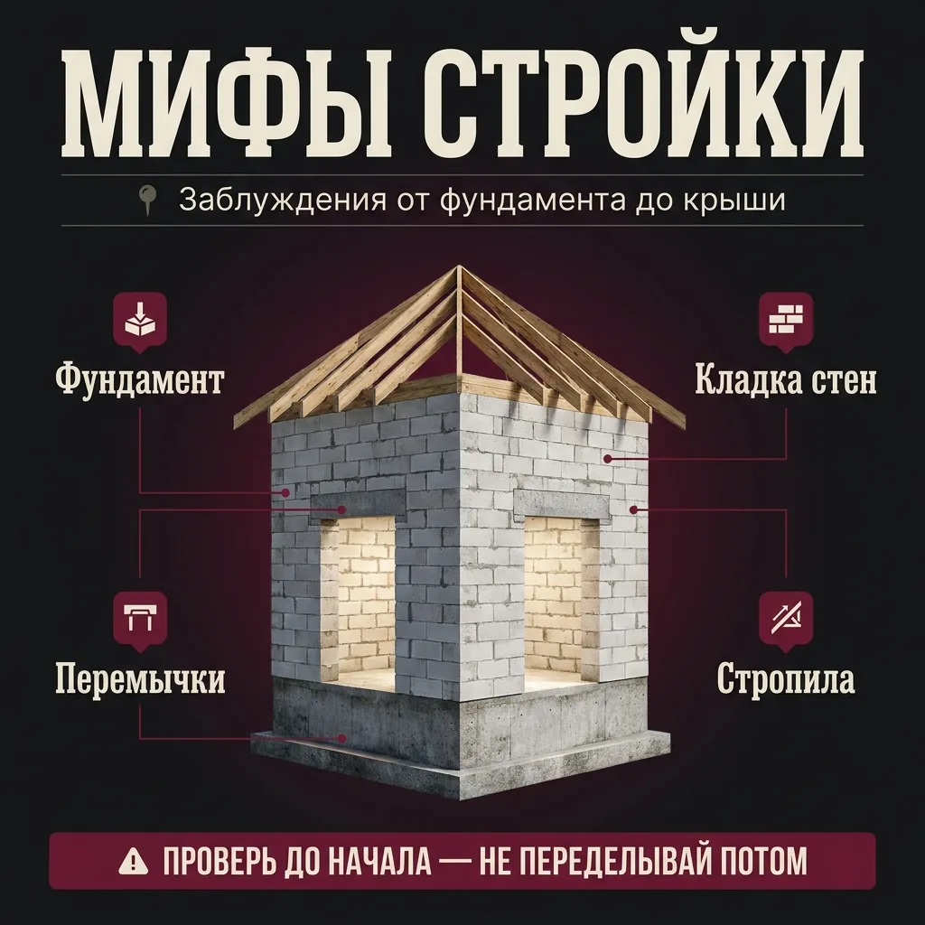 🏡 Мифы о наружном контуре дома: 5 заблуждений от фундамента до крыши