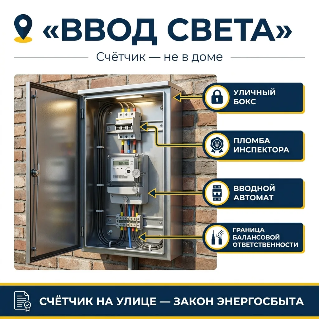 🔢 Вводной автомат и счётчик: где ставить и почему не в доме (Таганрог)
