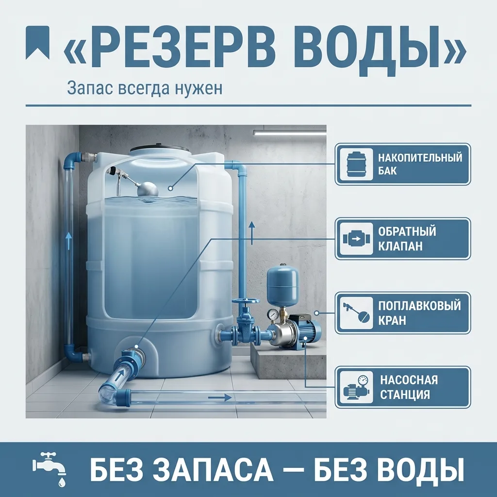 🚿 Резервная ёмкость на случай отключения воды: нужна ли в частном доме