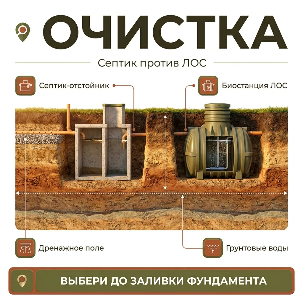 🕳️ Септик или ЛОС: что ставить на участке в Таганроге и почему