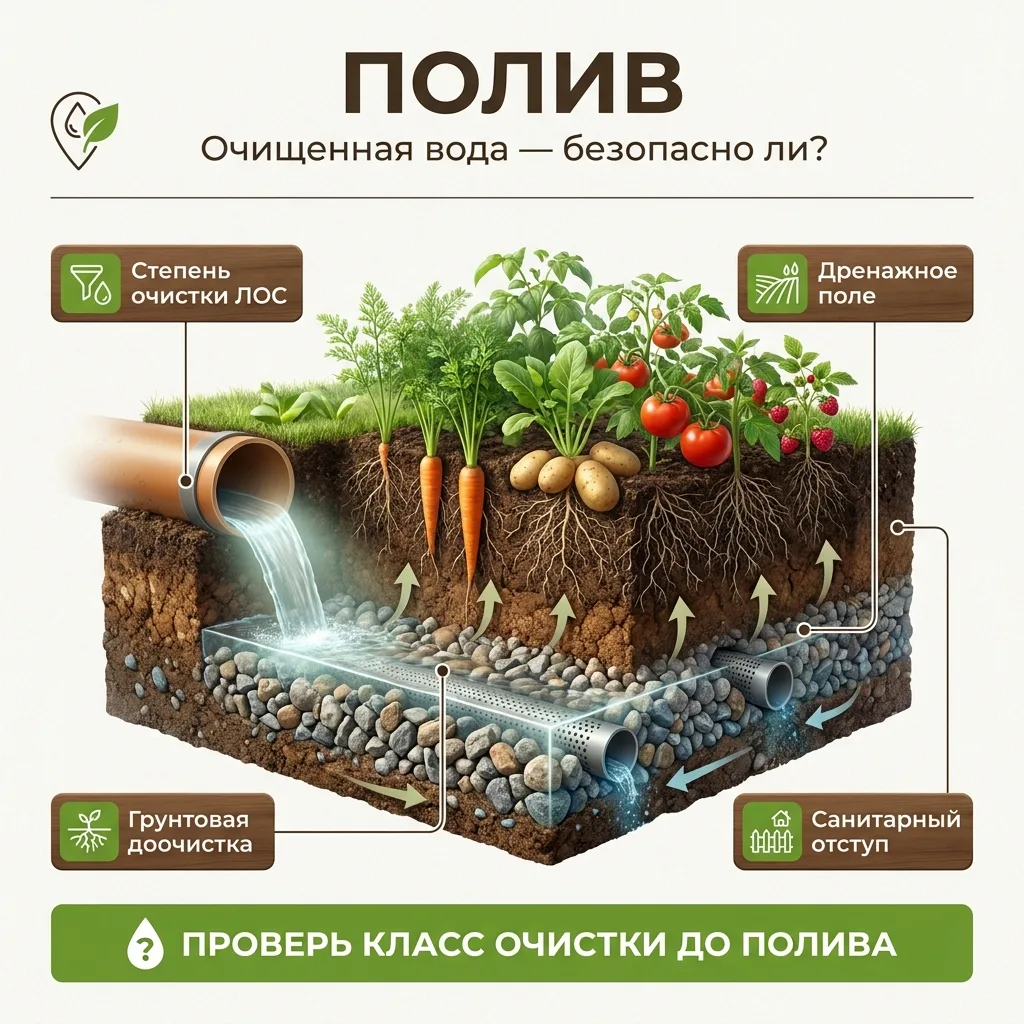 🌱 Септик и огород: можно ли поливать очищенной водой с ЛОС — или ты травишь свои помидоры