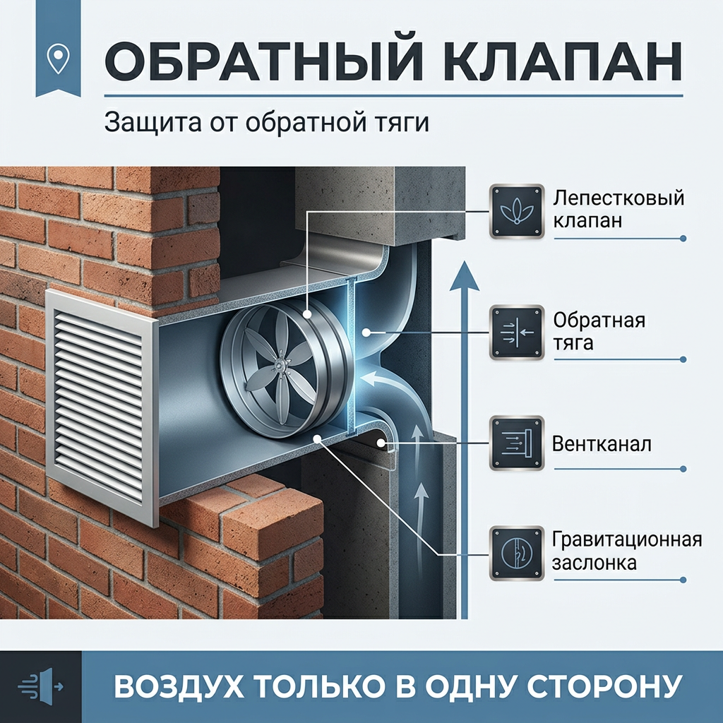 🔧 Обратный клапан на вытяжке: почему воздух иногда идёт назад