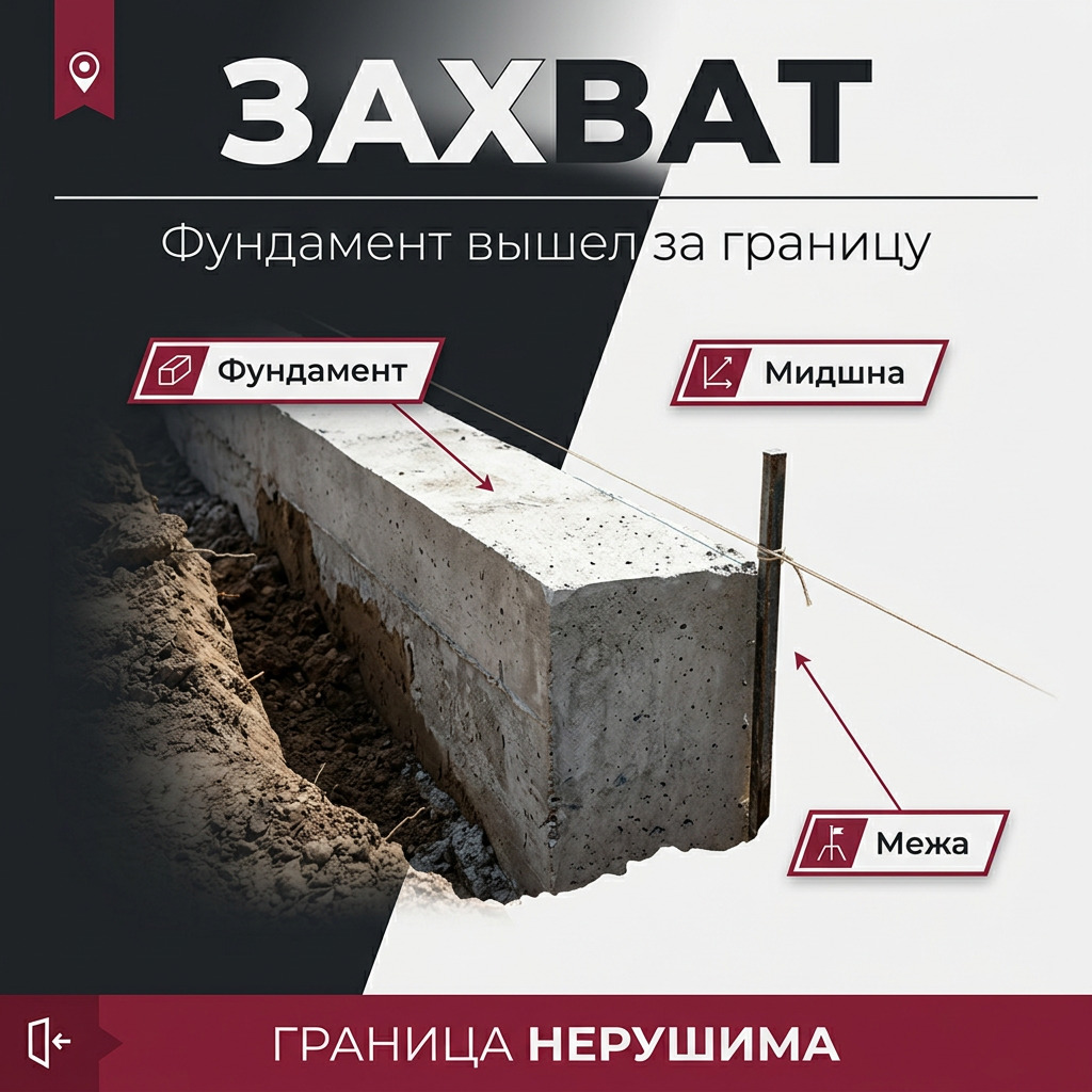 🧱 Фундамент забора зашёл на соседский участок: что делать